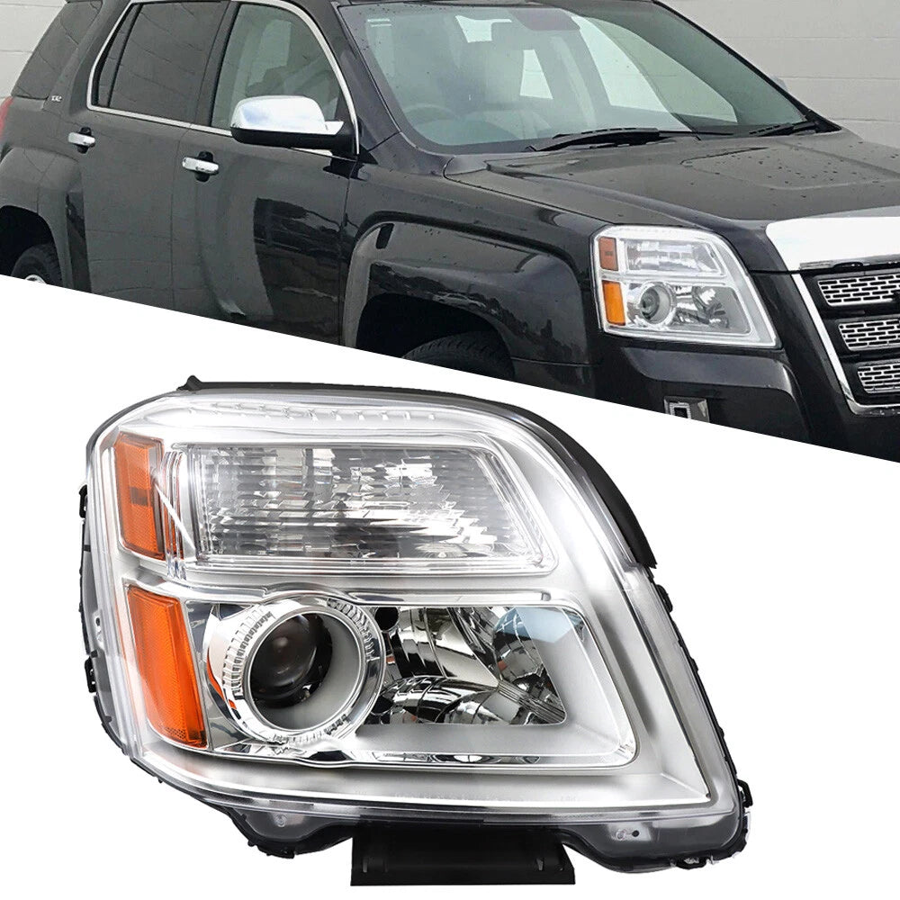 Headlight Headlamp Halogen Chrome for GMC Terrain (2010–2015) RH/Passenger