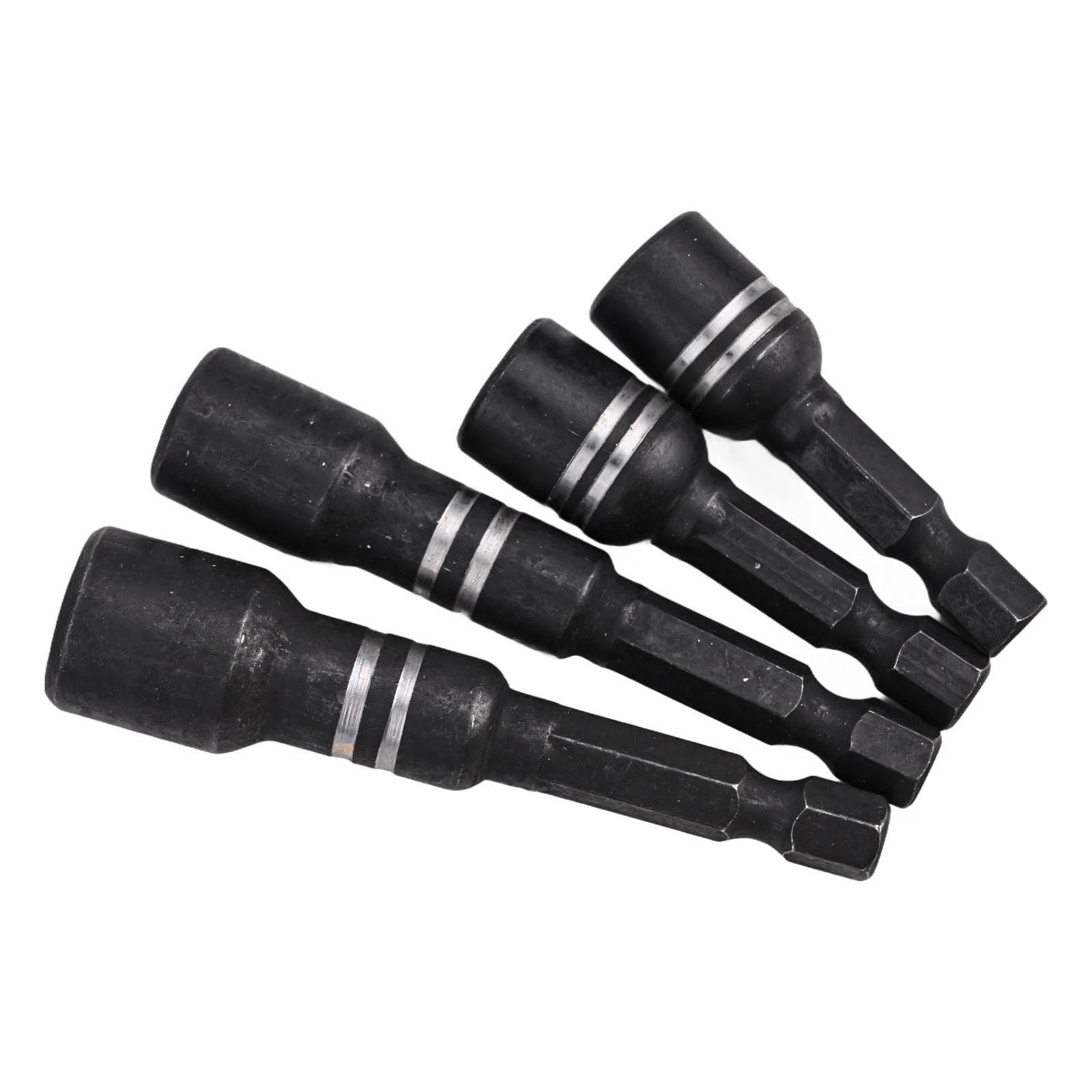 4Pcs Hex Shank Magnetic Socket Nut Driver Set for Automotive