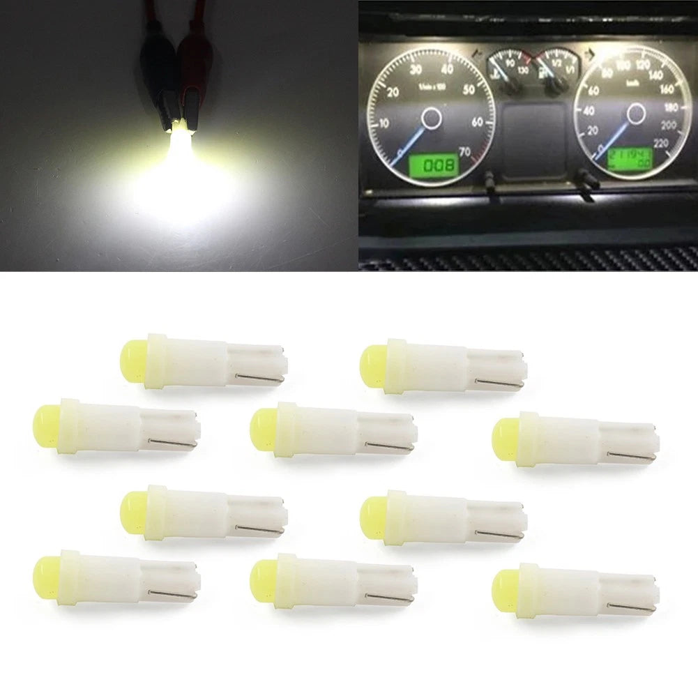 10Pcs T5 LED Dashboard Bulbs for Universal Applications