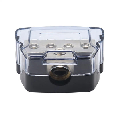 Power Ground Amp Distribution Block for Universal Use (0 Gauge Input, 4 Gauge Outputs)