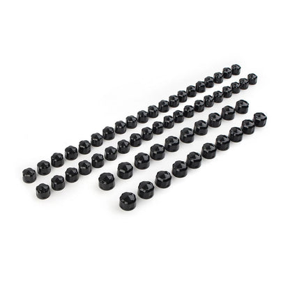 60pc Black Engine Kaps Bolt Covers for Harley Road Street Glide Softail (2017–Present)