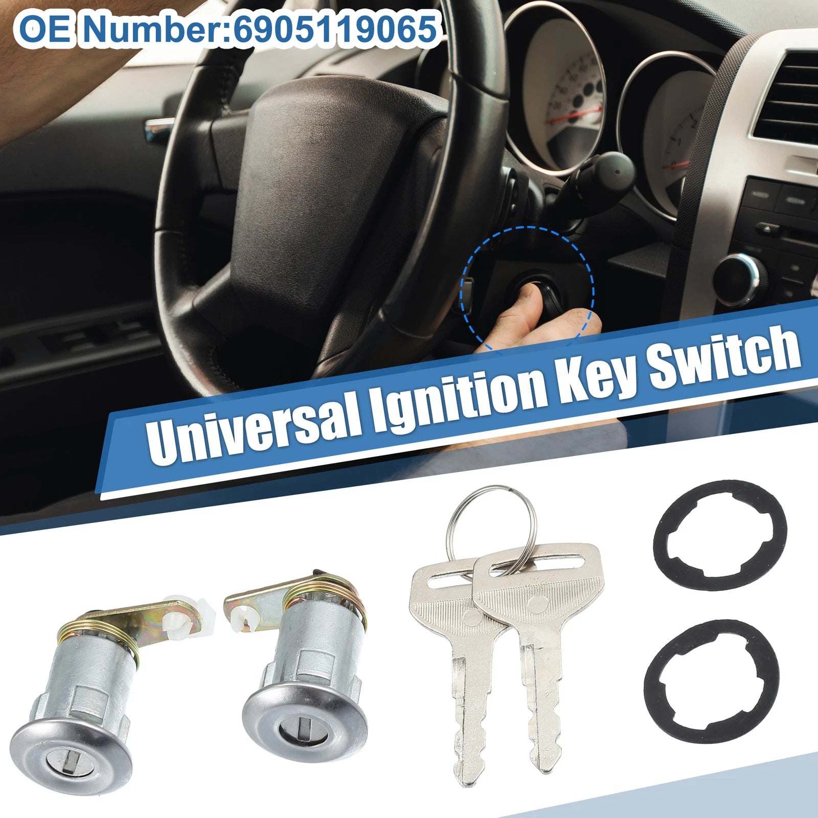 Ignition Switch Cylinder with Key Replacement for Toyota Land Cruiser (2003–2024)