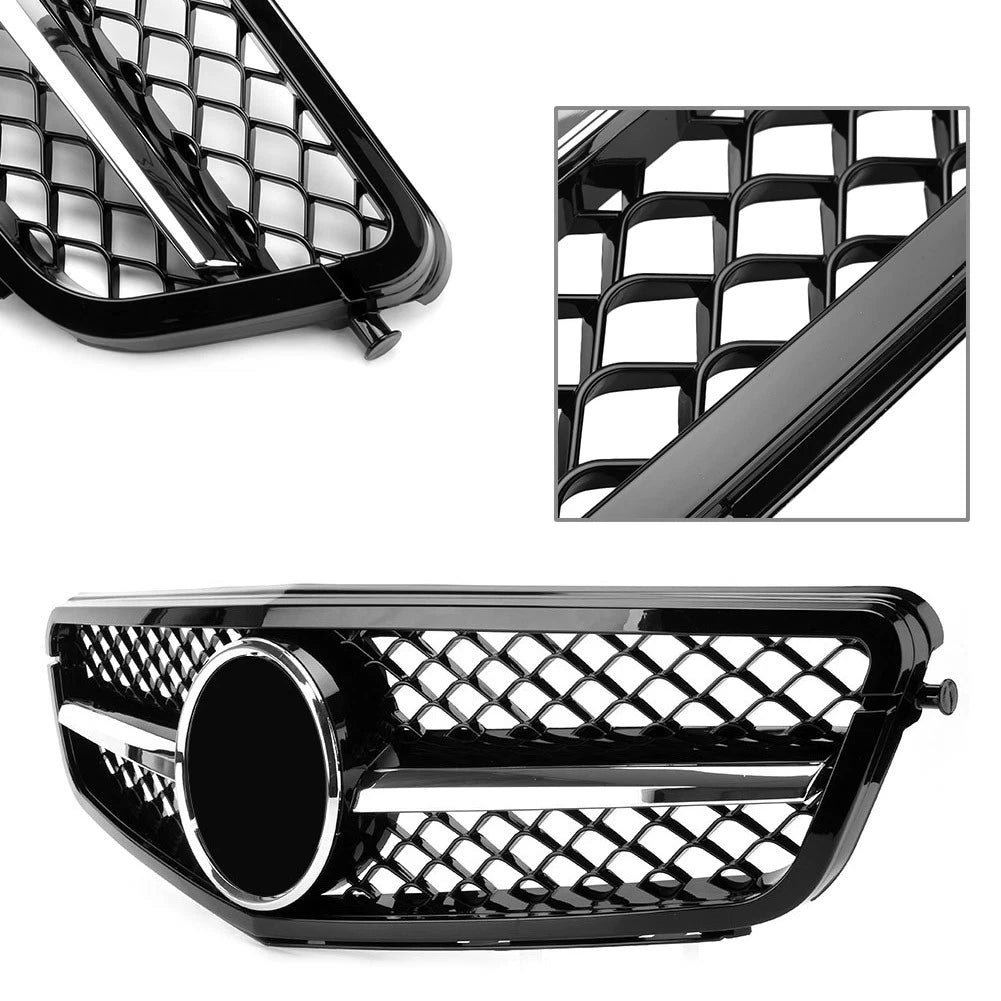 Gloss Black Front Grill for Mercedes C-Class W204 C300 C350 (2008–2014)