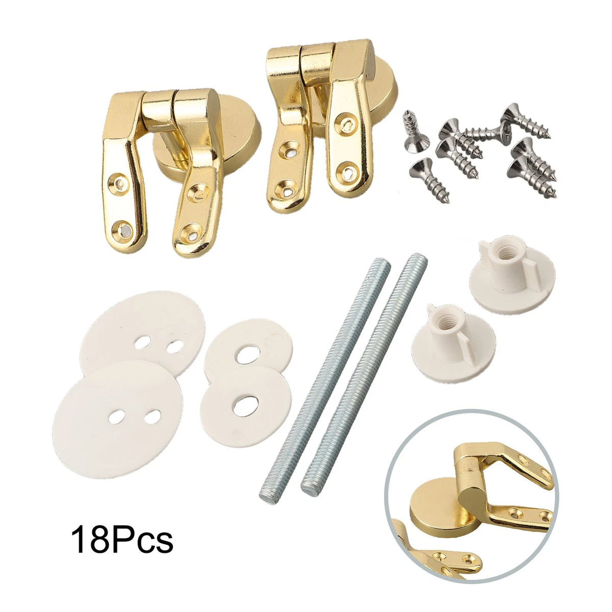 Soft Close Toilet Hinges Kit for Metal Toilets - Easy Installation