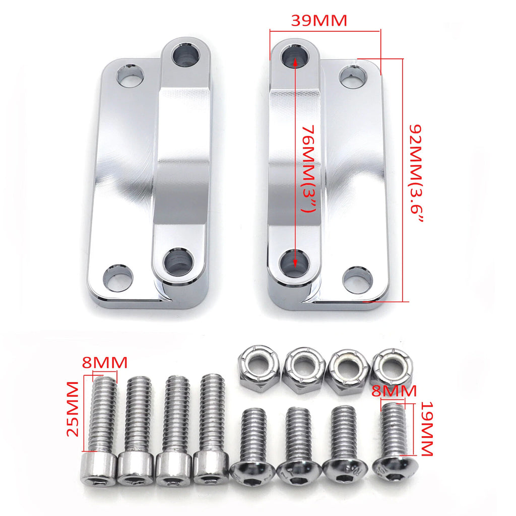 Chrome Front Fender Relocator Kit for Harley Touring FLHT FLHR (2003–2013)