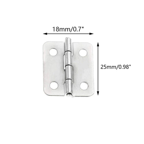 10pcs Mini Hinge for Jewelry Chest Dollhouse Wine Box (25x18mm) Silver