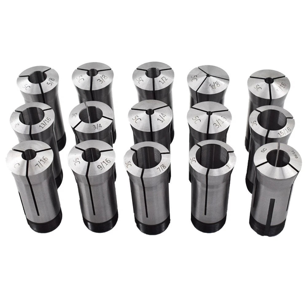 15 Pc 5C Round Collet Set 1/8"-1" for Lathe (Precision)