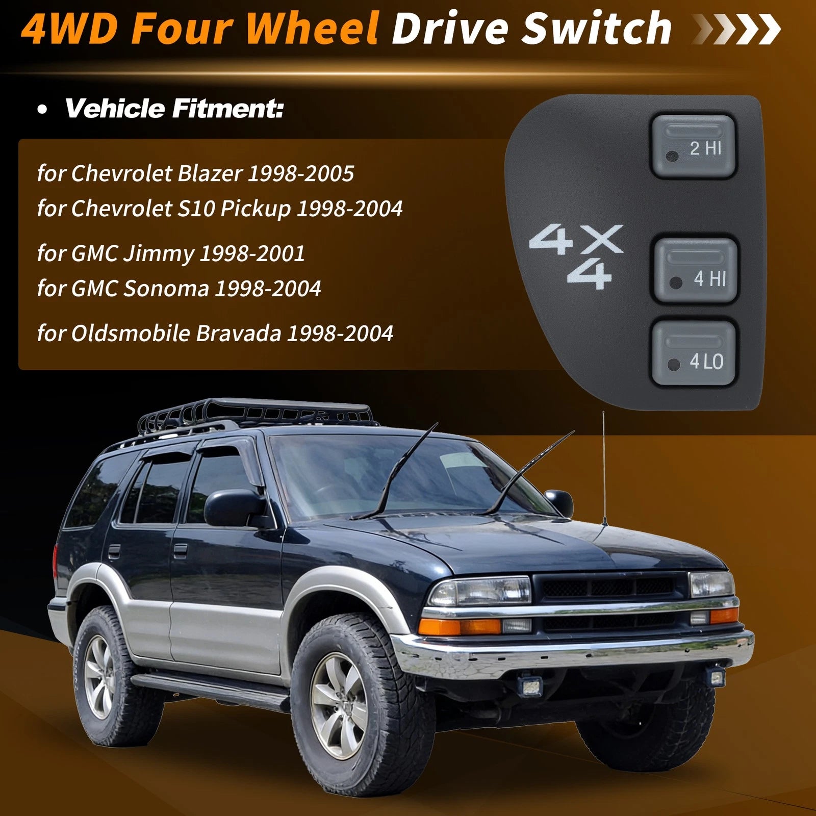 4WD 4x4 Switch Replacement for Chevrolet S10 Pickup for Chevrolet Blazer (1998–2004)