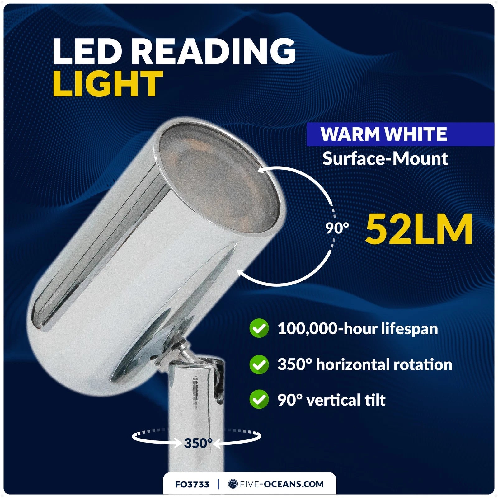 LED Reading Light for RV Interior Lights (Rocker On-Off Switch)