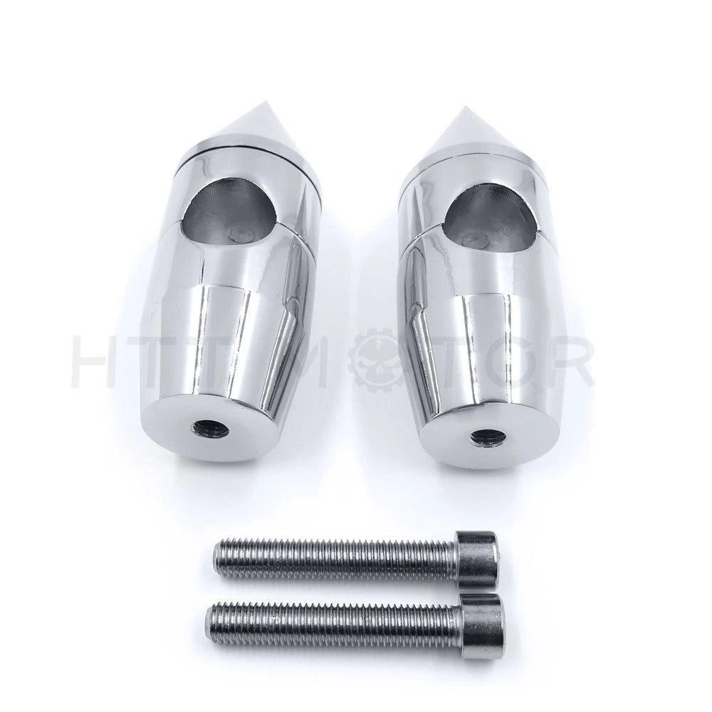 2 1/4" Chrome Spike Handlebar Risers for Harley Softail Dyna Sportster (Custom)