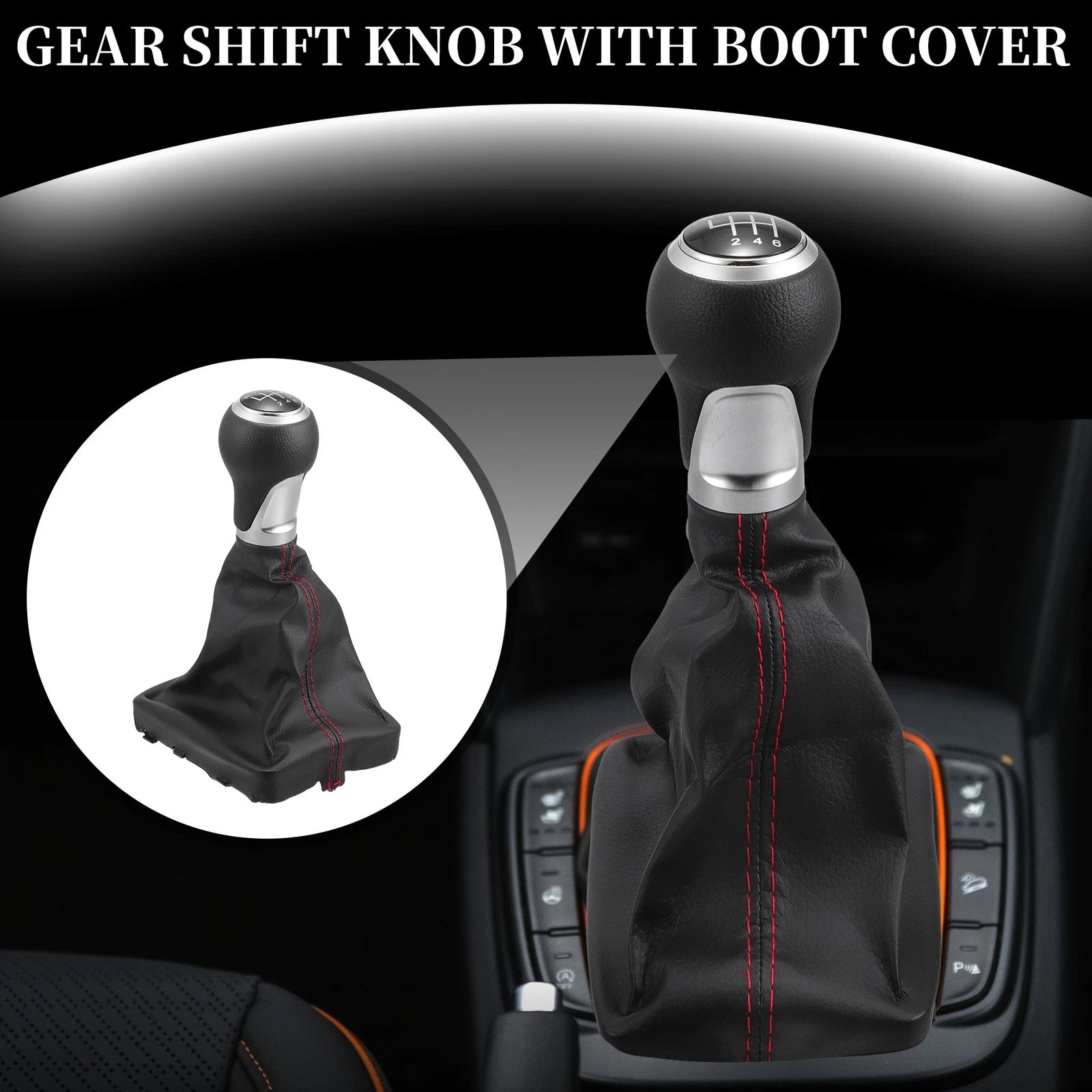 6 Speed Manual Gear Shift Knob with Dust Cover for Audi A6 (2004–2008)