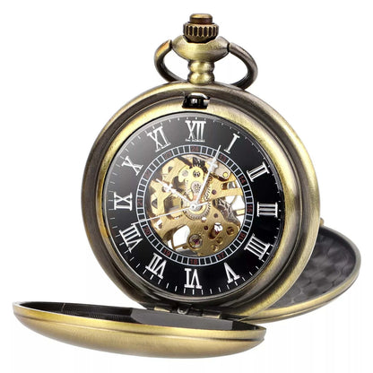 Mechanical Pocket Watch with Hook Buckle Clasp - Round Dial Shape