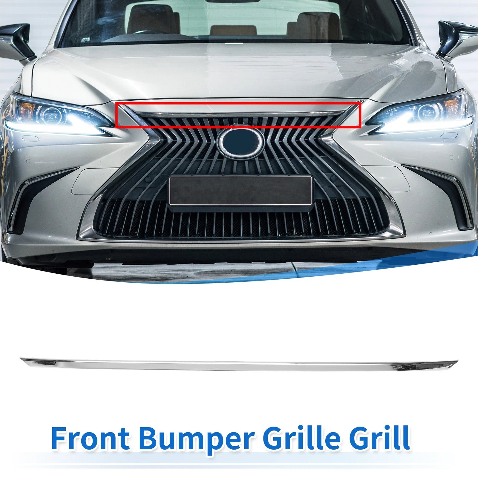 Front Hood Bumper Grille Trim for Lexus ES 250 (2017–2018)