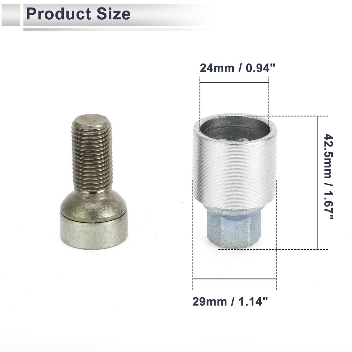 Wheel Lock Lugnut with Key Socket Bolt Kit for Audi A4L A5 (2011–2023)