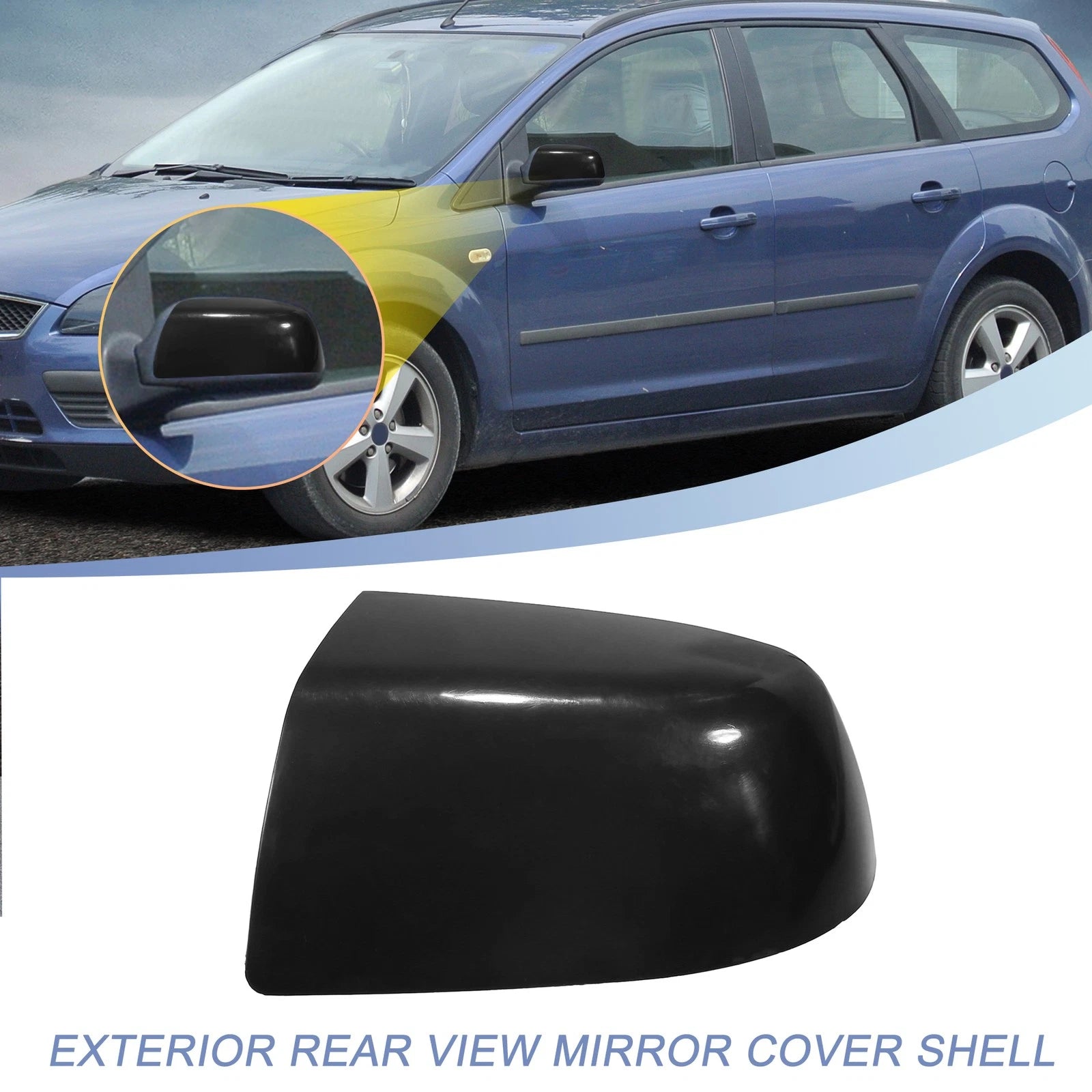 Front Left Exterior Rearview Mirror Cap Shell for Ford Focus (2005–2011)