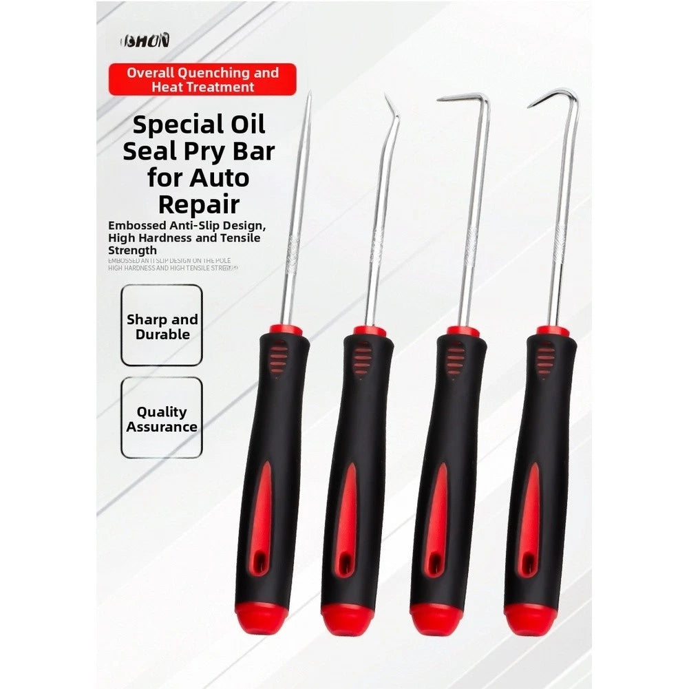 Industrial Seal Puller Hook Set Chrome Vanadium Steel with Rubber Handle Grip