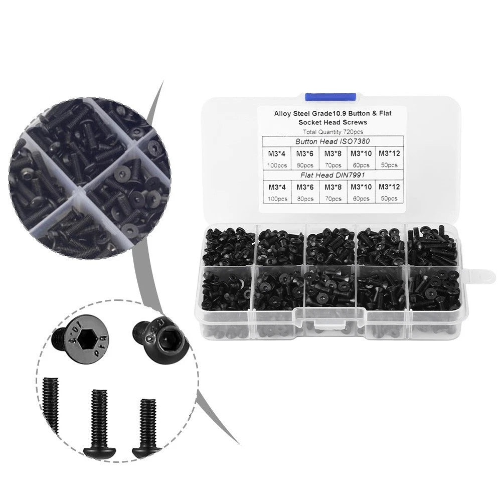 Pack of 720 High Strength Metric Hex Bolts for Diverse Applications