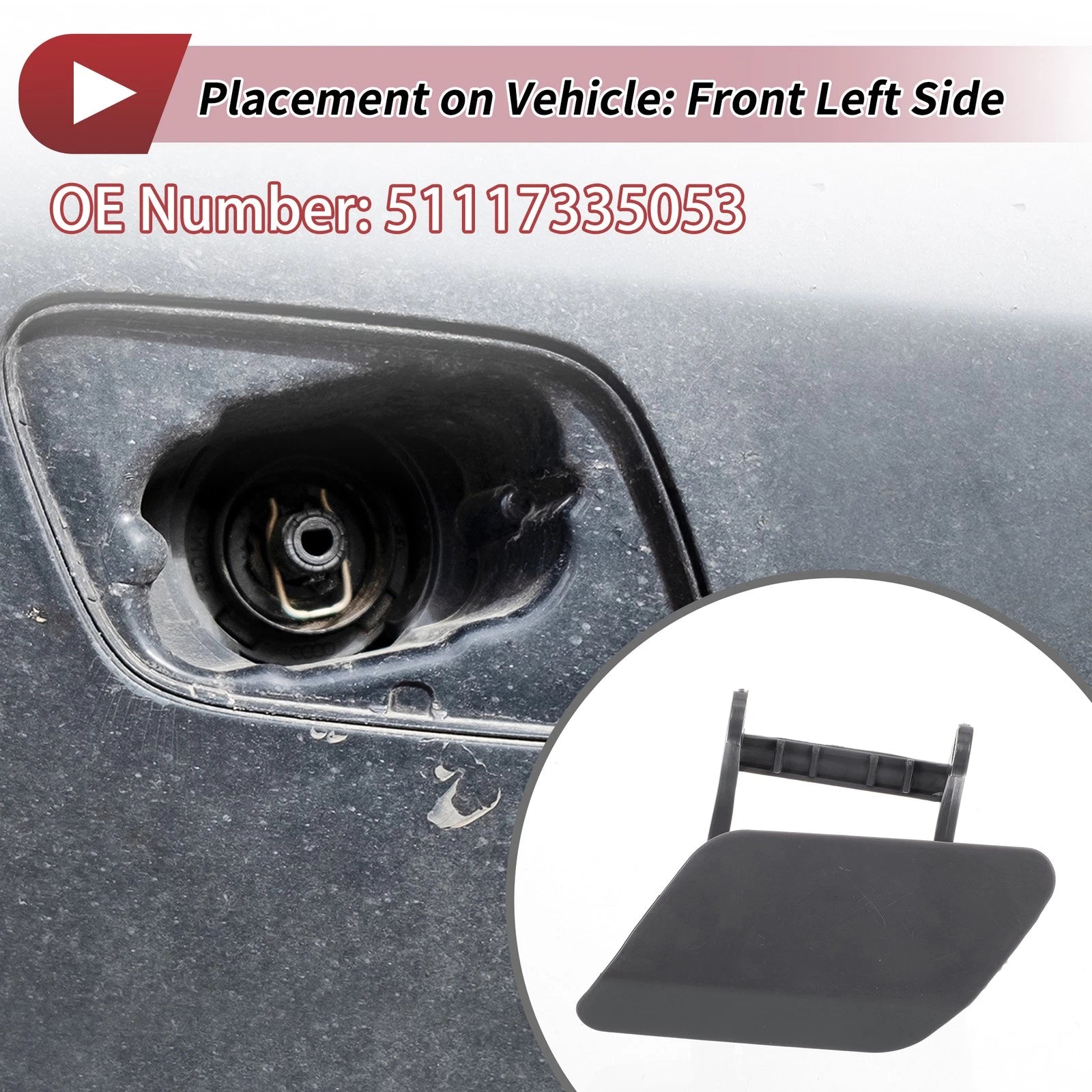 Front Left Washer Nozzle Cover for BMW 740i 2013–2015 Unpainted