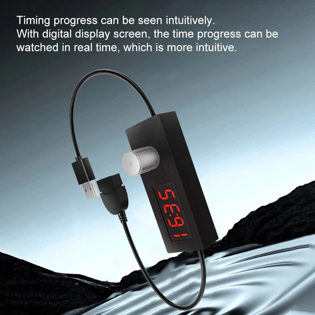 USB Adjustable Timer Cable with Power Off Switch for Fish Tank Automation