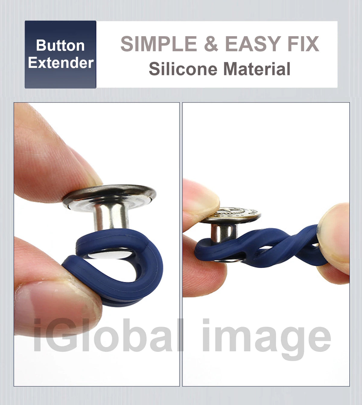 3 Pcs Metal Retractable Button Buckle for Jeans Waist Band
