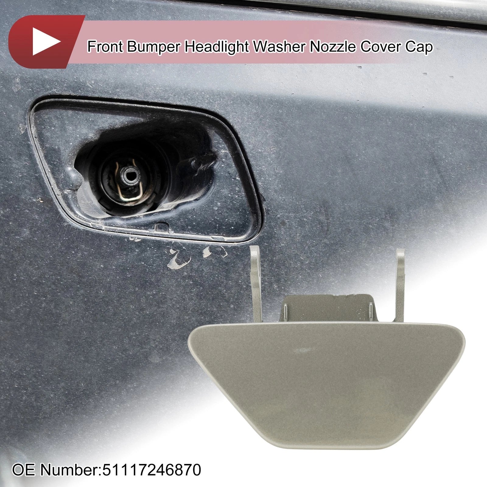 Bumper Trim Nozzle Cover Replacement for BMW 528i (2012–2013)