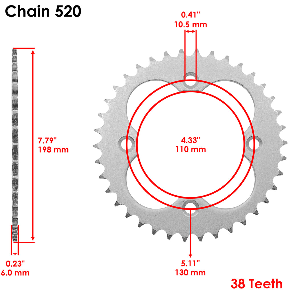 Rear Sprocket Replacement for Honda TRX450R TRX450ER (2006–2014)
