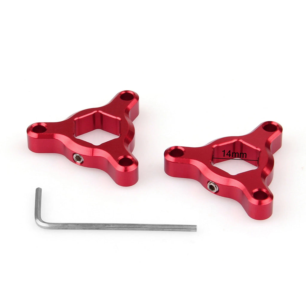 Fork Preload Adjusters Set of 2 for Kawasaki Z750, Yamaha R1, Suzuki GSXR 1000 14mm Red T9