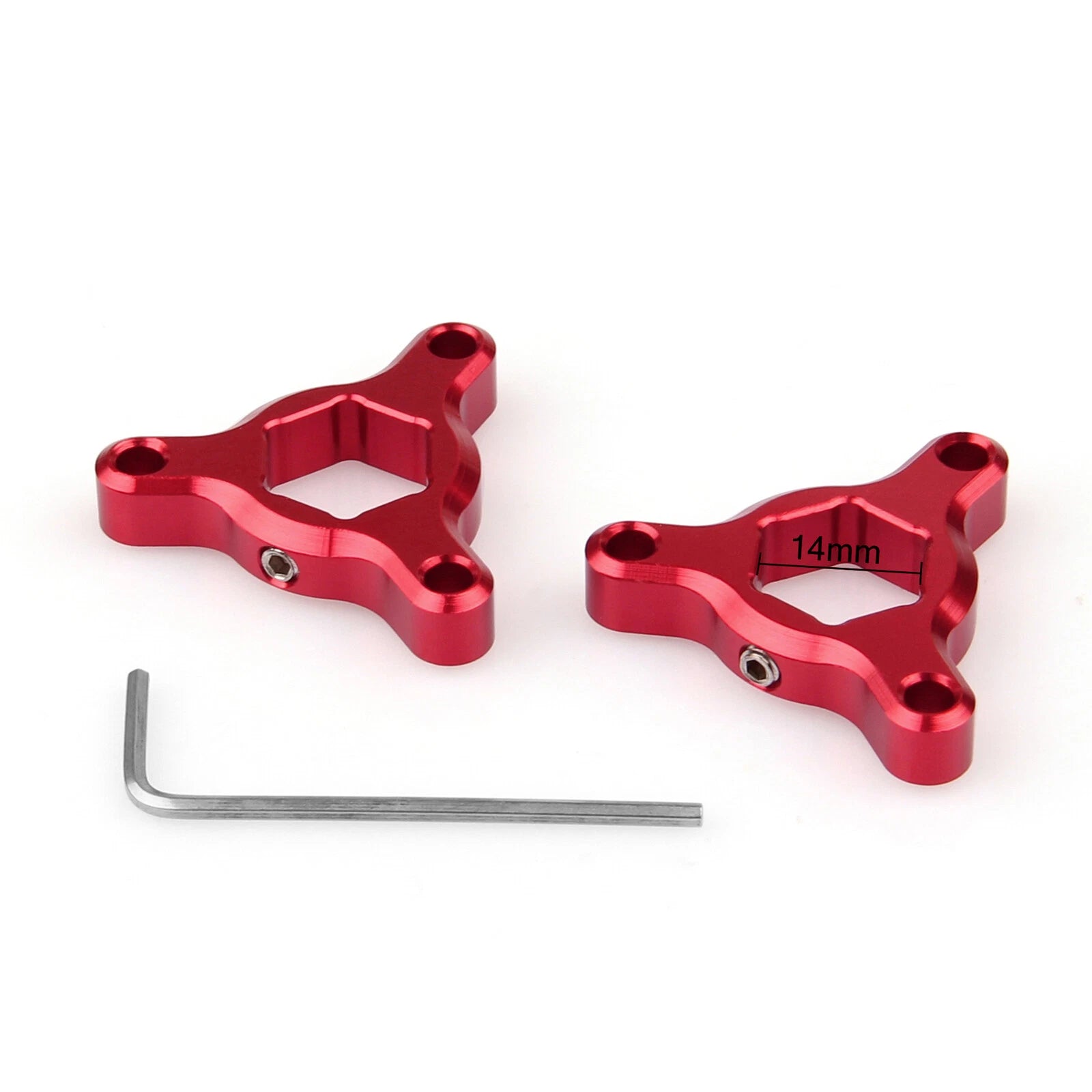 Fork Preload Adjusters Set of 2 for Kawasaki Z750, Yamaha R1, Suzuki GSXR 1000 14mm Red T9