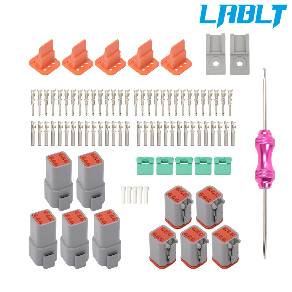 5Pcs 6Pin Waterproof Electrical Wire DT Connectors for