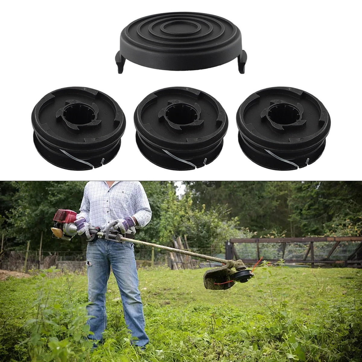 Set of 2 Spools Cap Cover for Einhell GC-ET 4530 (3405685)