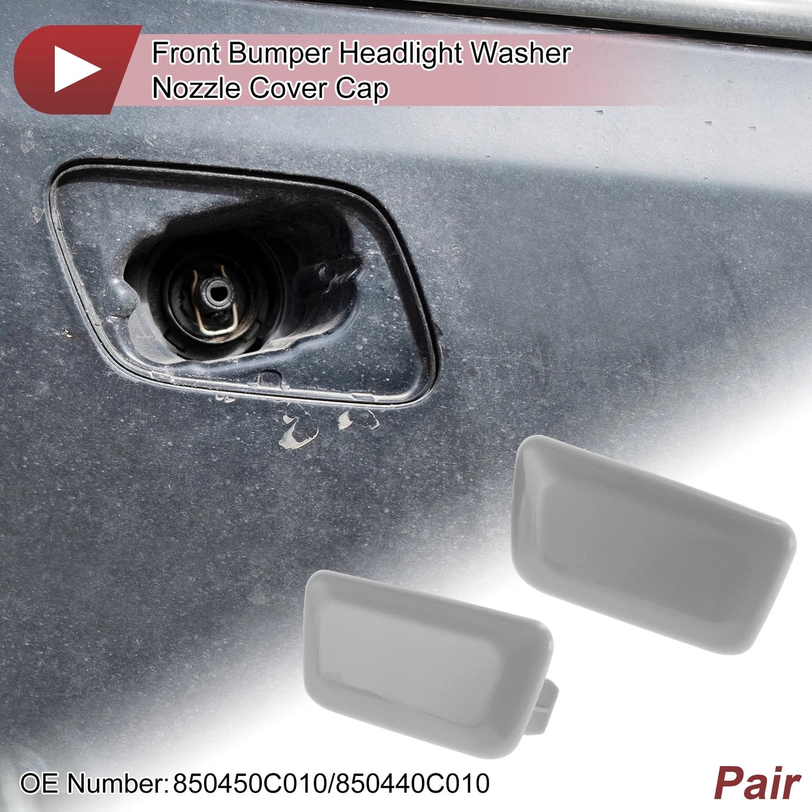 Front Headlight Washer Nozzle Cover Replacement for Toyota Sequoia (2008–2021)