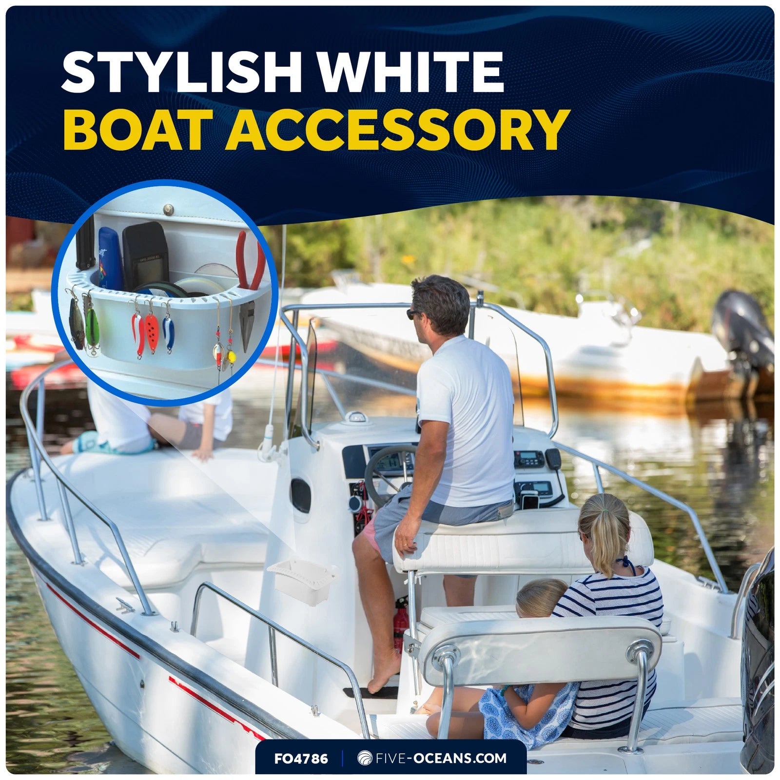Boat Caddy Organizer Suction Cups Mount for (2010–2023)