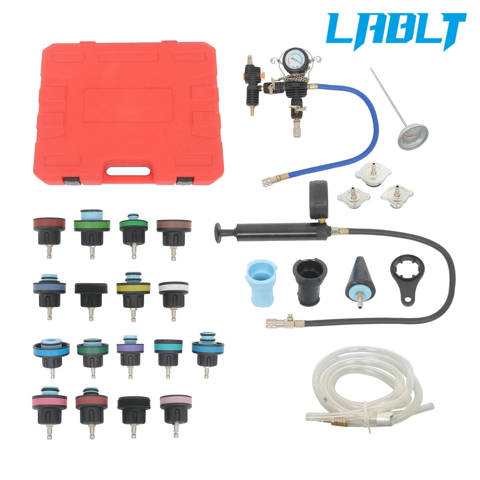 28PCS Radiator Pressure Tester Vacuum Cooling System Refill Kit