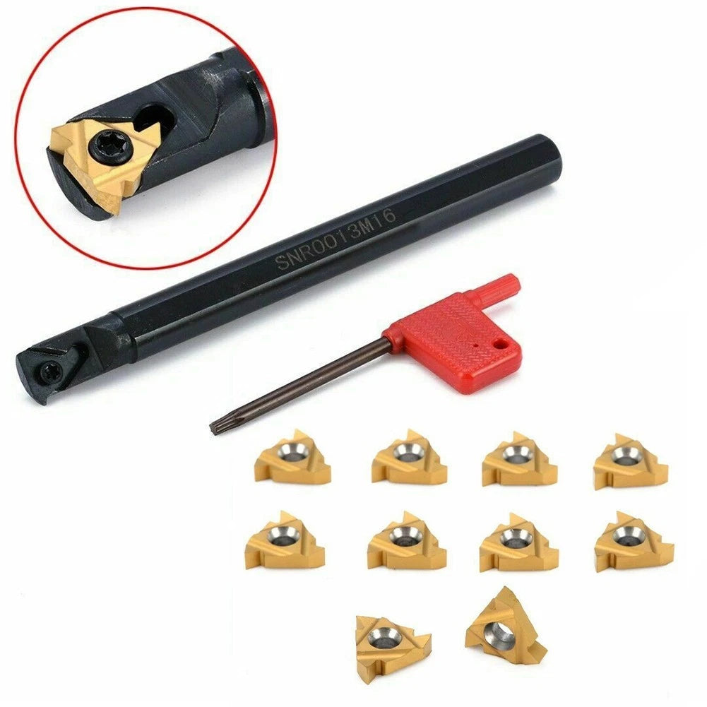 Lathe Boring Bar SNR0013M16 with 10 Carbide Inserts for Enhanced Cutting