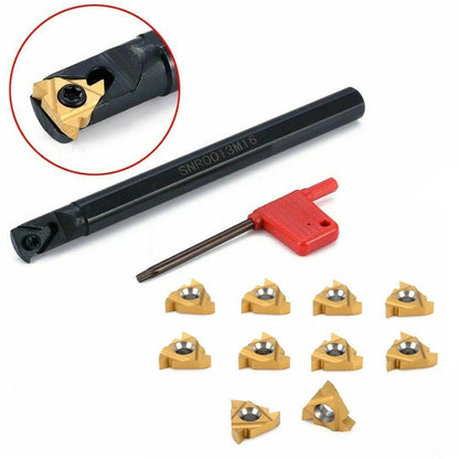 Lathe Boring Bar SNR0013M16 with 10 Carbide Inserts for Enhanced Cutting