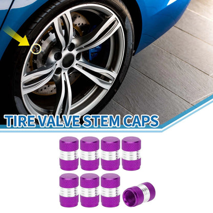 Valve Stem Caps 10x16mm Replacement Purple for Car SUV Truck RV Bike (8pc)