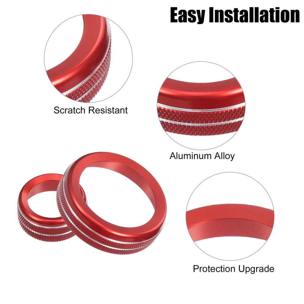 Air Conditioner Volume Knob Decor Ring Set for Chevy Corvette C7 (2014–2019)