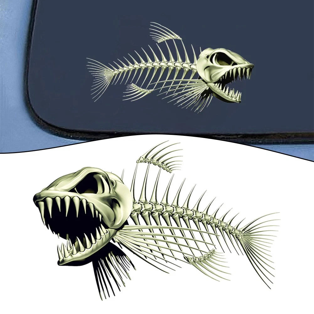 Skeleton Fish Car Decal for Universal Fit (28x15CM)