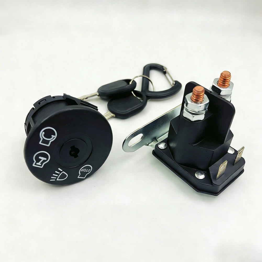 Ignition Switch with AM138068 Starter Solenoid for Riding Mowers (12V)