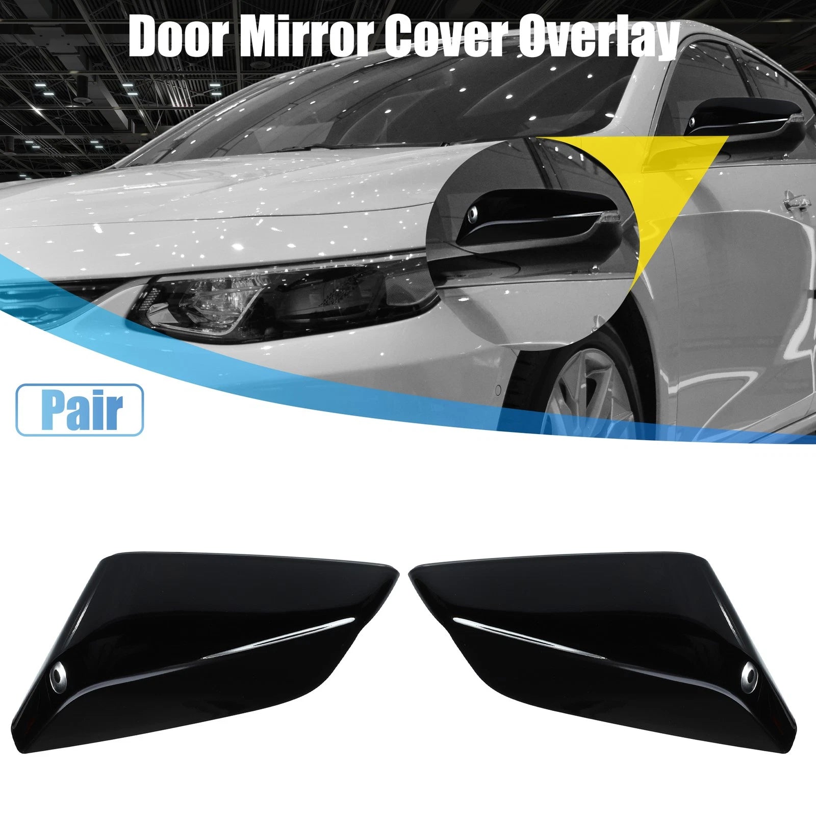 Rearview Mirror Cap Overlay Pair Black for Chevrolet Malibu (2016–2020)