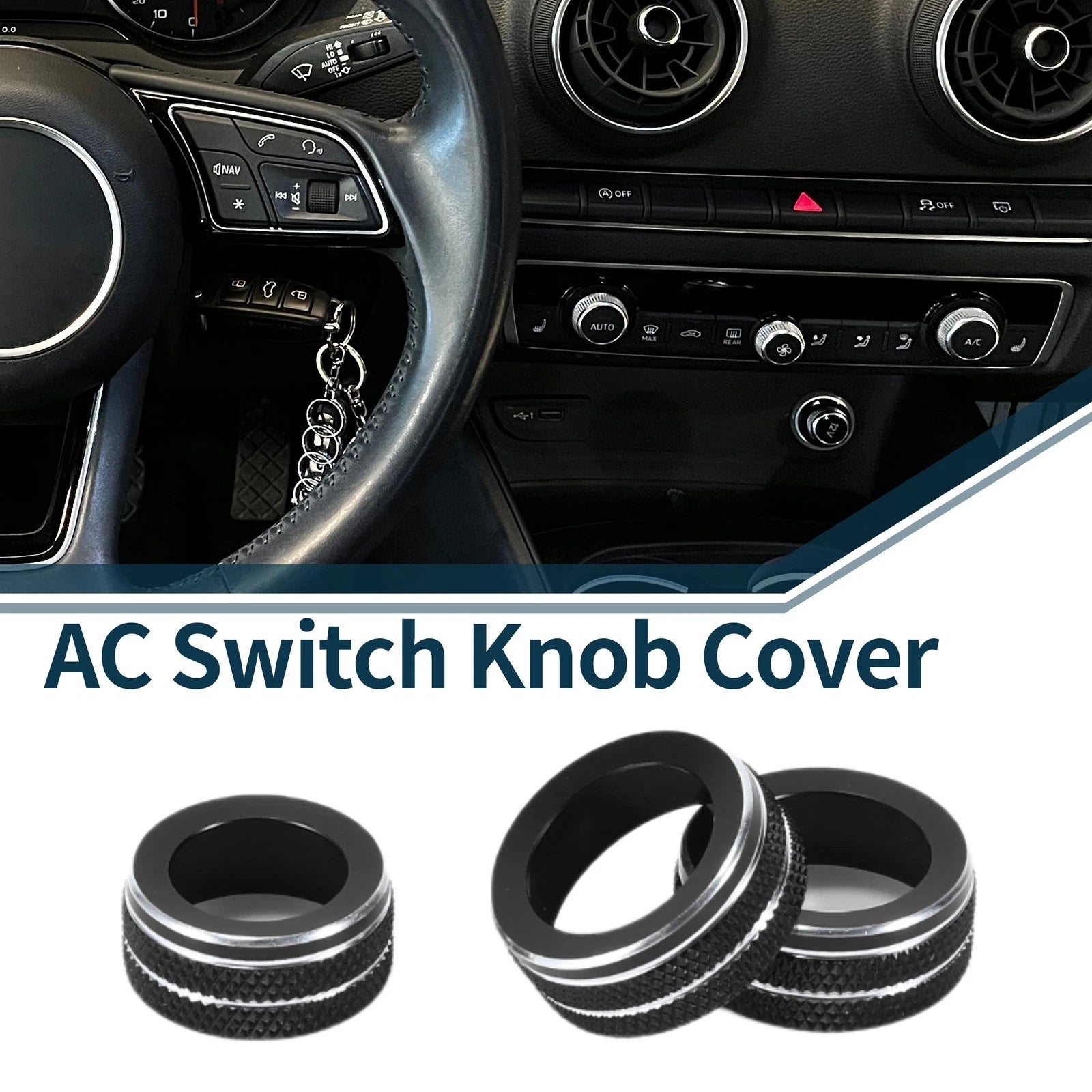 AC Climate Heater Switch Knob Cover Ring for Audi A3 8V (2014–2020)