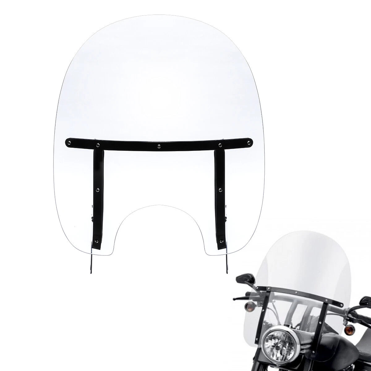 Black Clear Windshield for Harley Touring Road King (1994–2025)