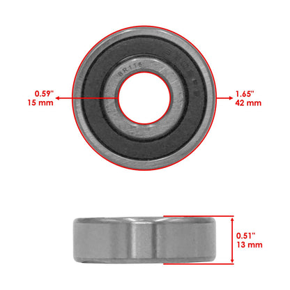 Caltric Ball Bearings Rubber Sealed Dual Sided for 16x42x13 (6302) (2000–2000)