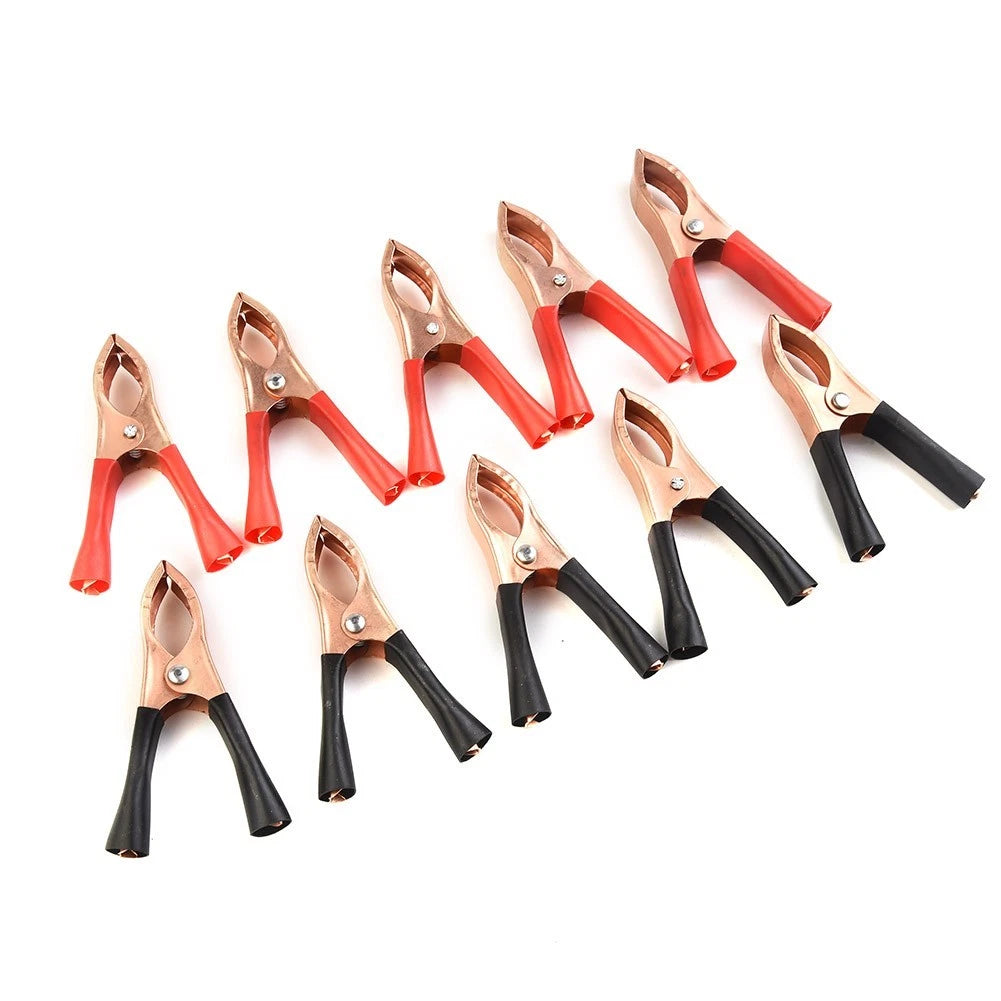 10pcs Set Crocodile Clips 70mm 30A Connector for Automotive Use