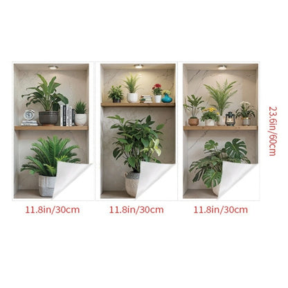 3D Green Plant Wall Stickers for Home Decoration (Removable, Lightweight)