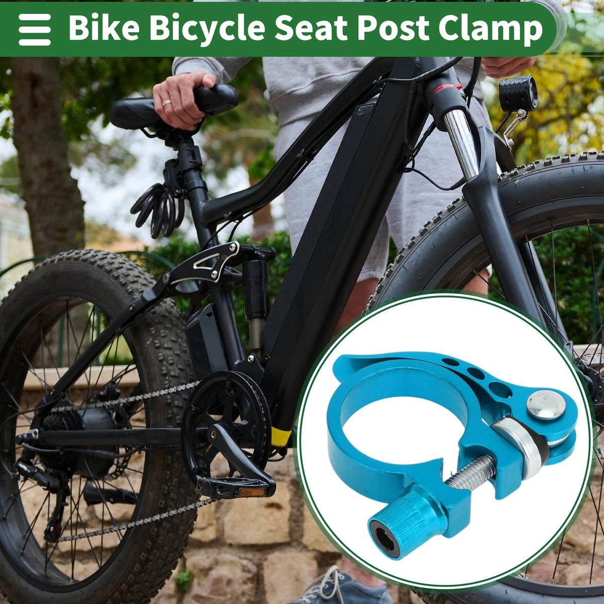 Seat Post Clamp for Bike Bicycle 31.8mm Aluminum Alloy for Blue
