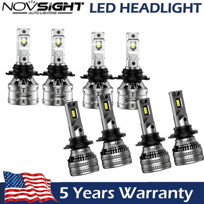 8X 9005 H11 LED Headlights Kit Combo Bulb 6500K for Universal Fit