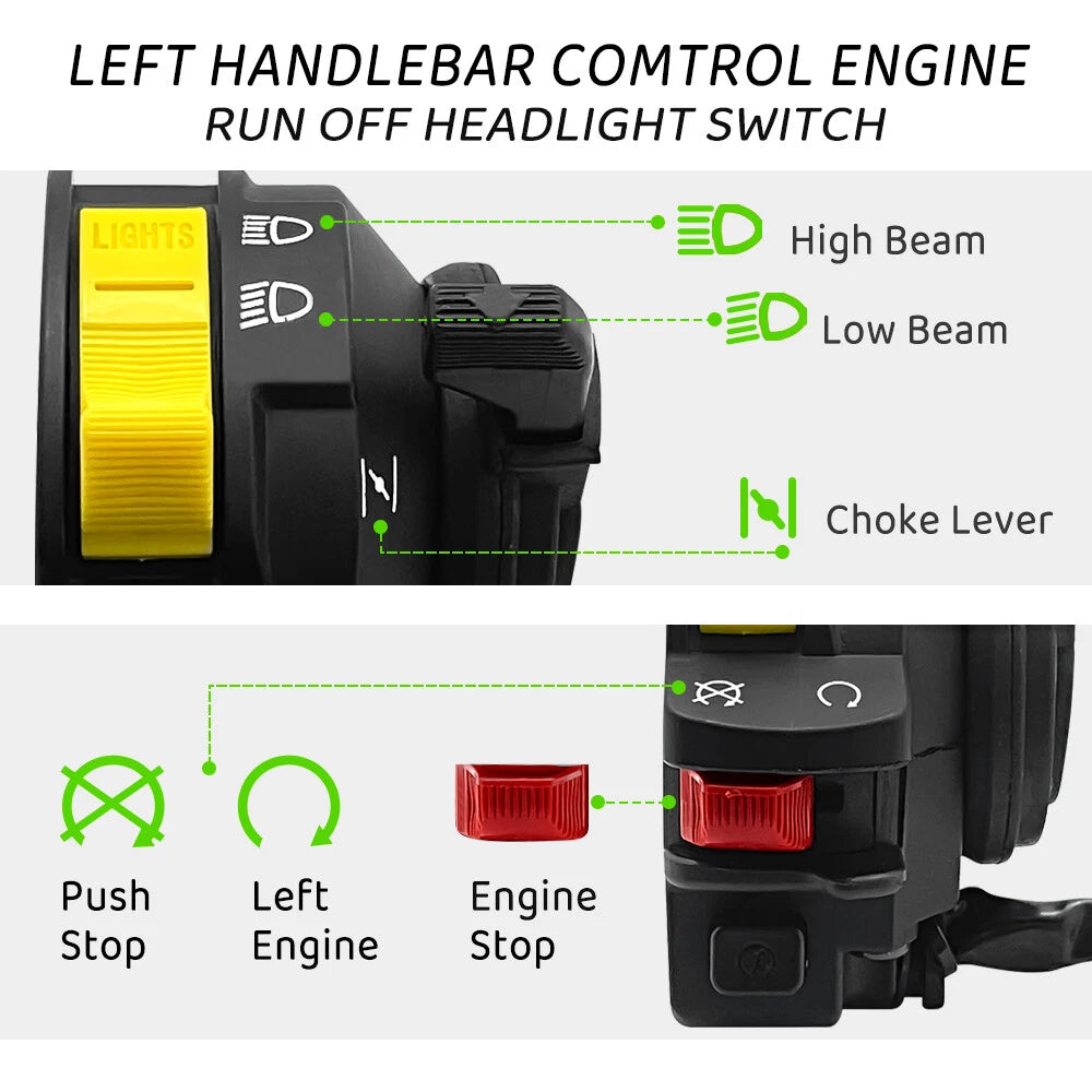 Left Handlebar Start Stop Switch for Suzuki QuadSport Z400 (2003–2008)