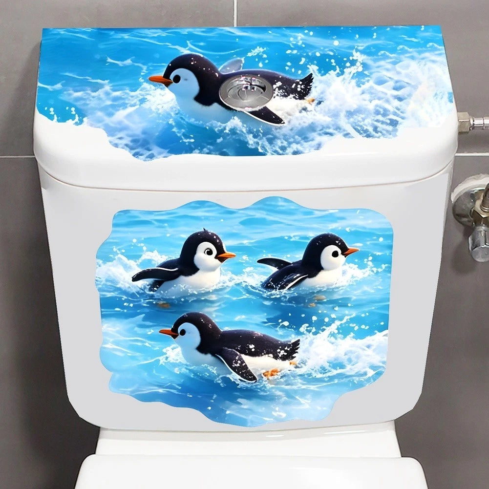 Toilet Seat Penguin Sticker for Humid Environments