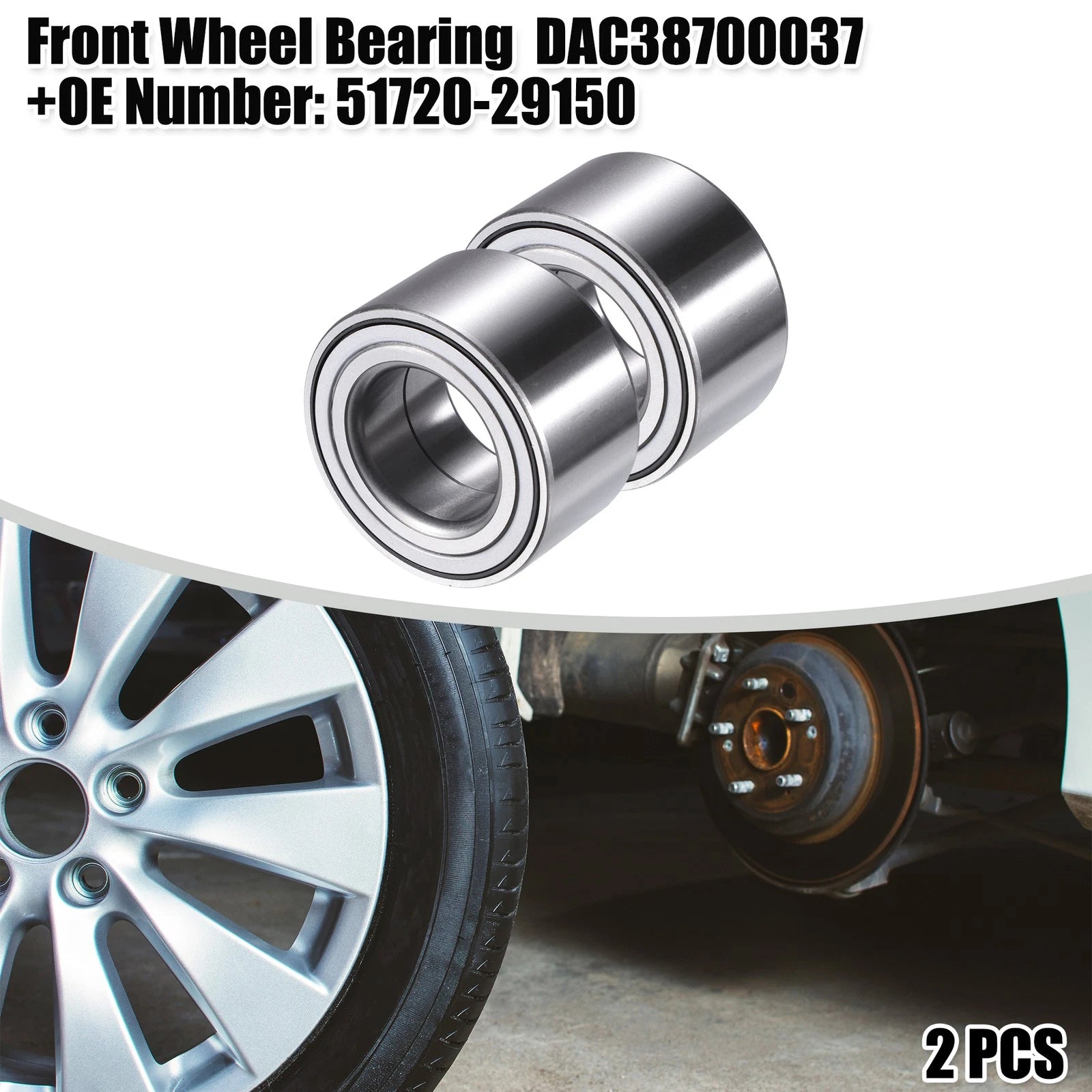 Wheel Bearing Front Set Left Right Replacement for Hyundai Accent (2000–2018)